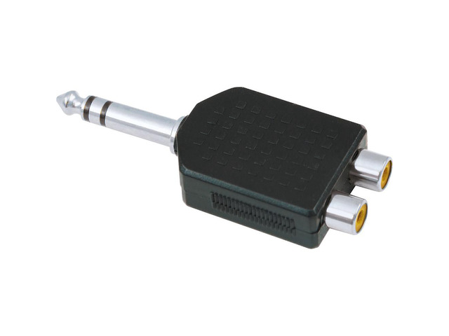 American Recorder Technologies 1/4 inch Male Stereo to 2 RCA Female Adapter Nick