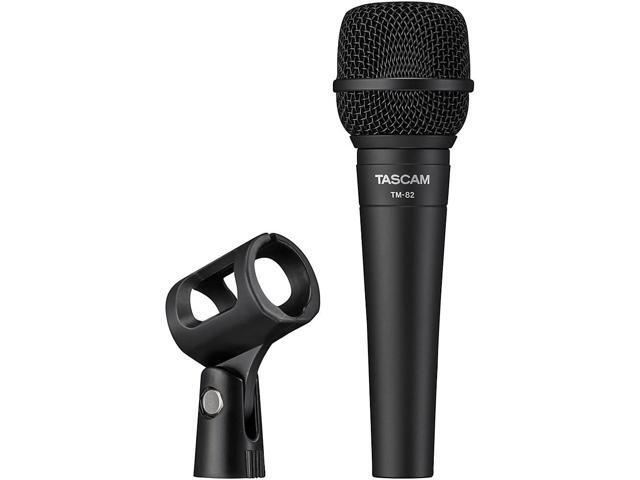 TASCAM TM-82 Dynamic Microphone for Recording Vocals and Instruments Black