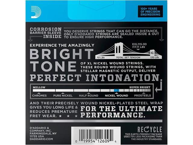 D'Addario EXL115 Medium Gauge Guitar Strings 3-Pack