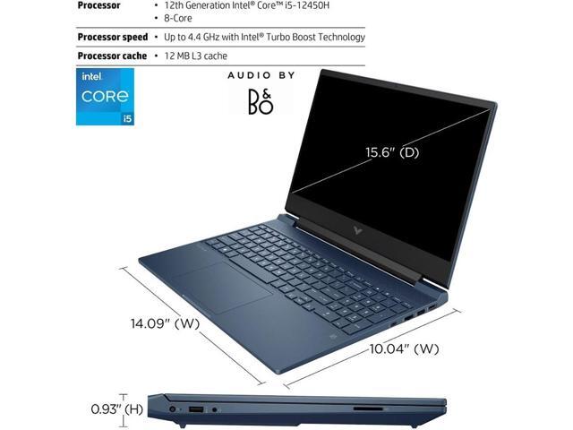 HP Victus 15.6' Gaming Laptop, LED 144Hz FHD IPS Display, 8-Core Intel Core i5-12450H, 16GB RAM 1TB SSD, GeForce RTX 3050, Backlit KB, SD Card...