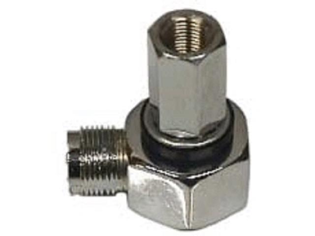 Workman SM1-L Right Angle SO-239 to 3/8 inch x 24 Threaded Stud Antenna Mount Adapter