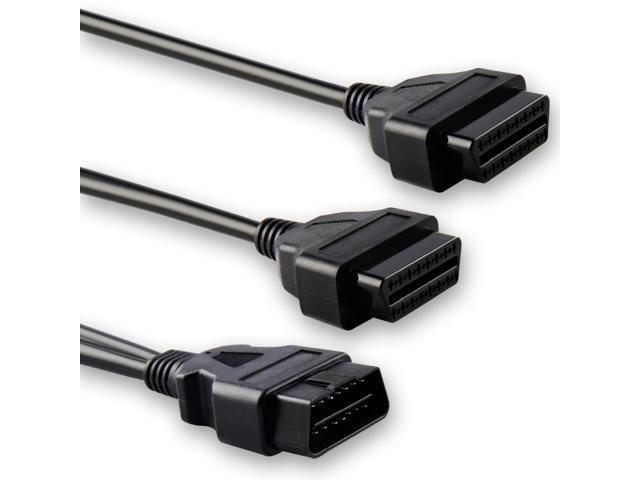 OBD2 16 Pin Cable Extension Splitter Male To Dual Female Y Cables OBD 16Pin Cable 1-2 OBD ODB2 Connector Diagnostic