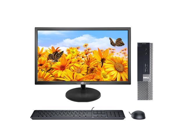 DELL Desktop PC Computer 9020 USFF Core i5- 4th Gen 4570S 3.20 Ghz upto 3.60 Ghz 8GB RAM 512GB SSD With 22 Inch Monitor - Windows 10 Pro, Wired KB & .