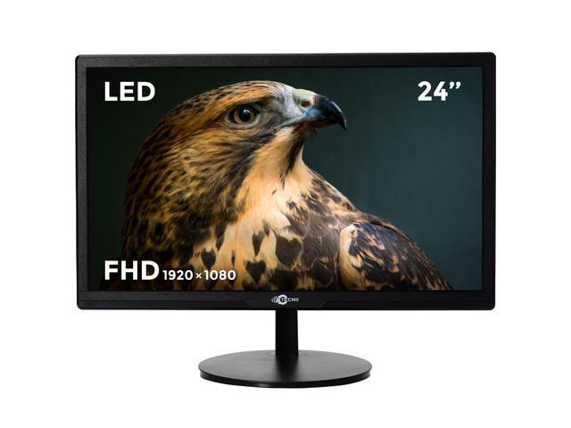 TECNII 23.6' Inch Widescreen LED Monitor FHD 1920 x 1080 Resolution @ 75Hz - 5ms Response Time - HDMI - VGA - Best for Home and Office.