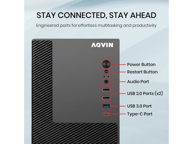 AQVIN MTX60 Business Desktop PC Tower with 27' Monitor Intel Core i7 Up to 4.60GHz 16GB DDR4 RAM 512GB SSD WiFi & Bluetooth Windows 11 Pro