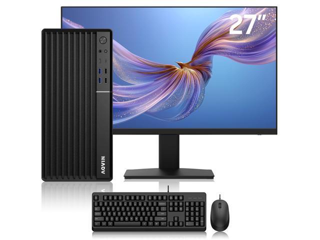 AQVIN MTX70 Business Desktop PC Tower with 27' Monitor, Intel Core i5 Processor, 16GB DDR4 RAM, 512GB NVMe SSD, Wi-Fi, Bluetooth, Windows 11 Pro