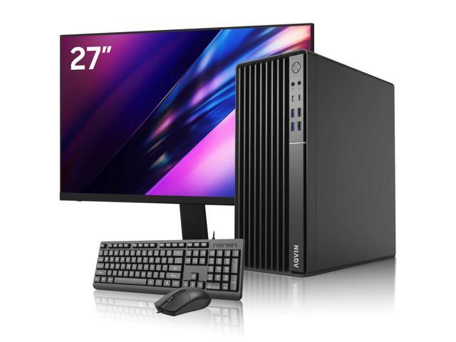 AQVIN MTX70 Business Desktop PC Tower with 27' Monitor, Intel Core i7 Processor, 16GB DDR4 RAM, 256GB NVMe SSD, Wi-Fi, Bluetooth, Windows 11 Pro