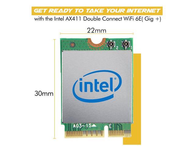 Intel AX411 Double Connect WiFi 6E (Gig+) CNVio2 Tri Band 2.4/5/6GHz Wireless Adapter AX411NGW 802.11ax 2.4Gbps Bluetooth 5.3 No vPro