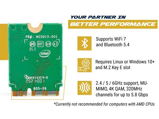 HighZer0 Electronics BE200 WiFi 7 Card M.2 PCIe WiFi Card Tri-Band 2.4/5/6 GHz Up to 5.8 Gbps Gaming WiFi Card for PC Supports Bluetooth...