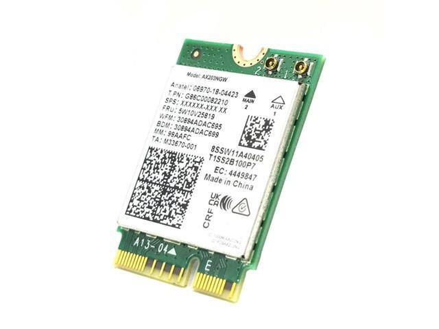 WiFi 6 Adapter for Intel AX203 Dual Band Up to 1.2 Gbps CNVio2 M.2 Bluetooth 5.2 Support Requires Intel 10th Gen and Above CPUs, Windows 10...