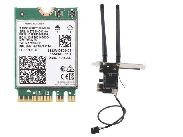 AX210 Desktop Wi-Fi Kit 2.4 Gbps Bluetooth 5.3 Support PCIe x4 Wi-Fi 6E Tri Band 2.4/5/6 GHz No vPro AX210NGW