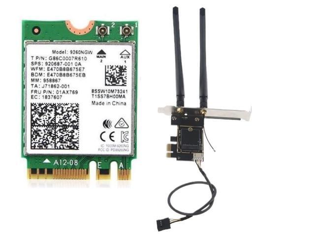 AC9260 Desktop Wi-Fi Kit PCIe x4 1.73 Gbps Bluetooth 5.1 Support Wi-Fi 5 Wireless-AC No vPro 9260NGW