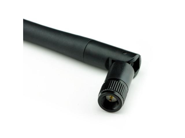 Black 3dBi Dual Band Signal Booster Mini Wi-Fi Antennas (2.4GHz/5GHz-5.8GHz) with SMA Male Connector for Wireless Camera, Router, Hotspot - 2 Pack