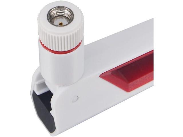 White and Red 10dBi Dual Band Signal Booster Wi-Fi Antennas (2.4GHz/5GHz-5.8GHz) with RP-SMA Male Connector for Wireless Camera, Router, Hotspot -...