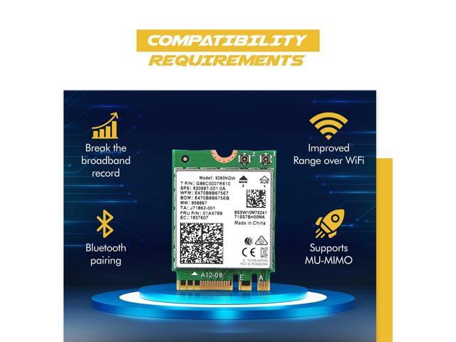 AC9260 Desktop Wi-Fi Kit PCIe x4 1.73 Gbps Bluetooth 5.1 Support Wi-Fi 5 Wireless-AC No vPro 9260NGW