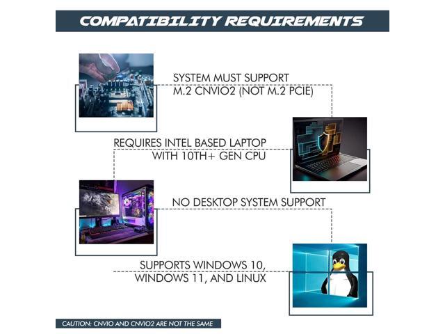 Killer Series for Intel AX1650i WiFi 6 Gaming Adapter Upgrade CNVio2 M.2 WiFi Card 2.4 Gbps WiFi for PCs Bluetooth 5.2 Supported Designed...