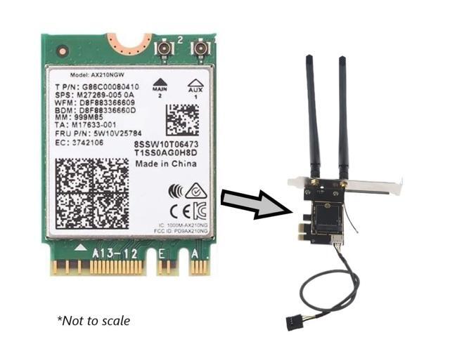 AX210 Desktop Wi-Fi Kit 2.4 Gbps Bluetooth 5.3 Support PCIe x4 Wi-Fi 6E Tri Band 2.4/5/6 GHz No vPro AX210NGW