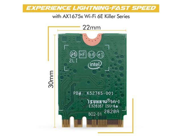 Killer Series for Intel AX1675x Gaming WiFi 6E Adapter Upgrade M.2 WiFi Card for PC 2.4 Gbps WiFi Bluetooth 5.3 Compatible For most Intel...