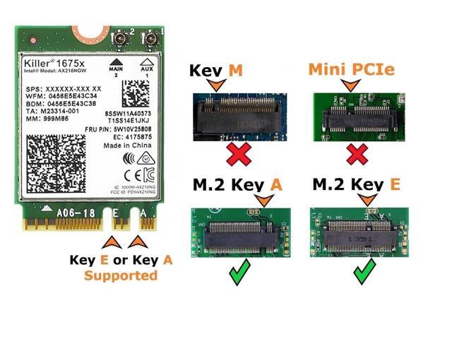 AX1675x Killer Series Desktop Wi-Fi 6E Kit 2.4 Gbps Bluetooth 5.3 Support PCIe x4 Tri Band 2.4/5/6 GHz No vPro AX210.NGWG. NVX