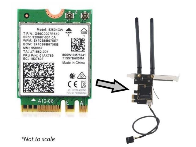 AC9260 Desktop Wi-Fi Kit PCIe x4 1.73 Gbps Bluetooth 5.1 Support Wi-Fi 5 Wireless-AC No vPro 9260NGW
