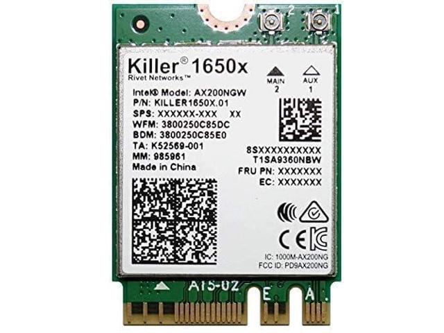 AX1650x Killer Series Desktop Wi-Fi 6 Kit 2.4 Gbps Bluetooth 5.2 Support PCIe x4 No vPro AX200.NGWG. NVXX