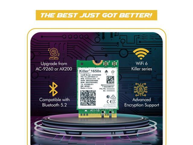 HighZer0 Electronics AX1650x Killer Series WiFi 6 Upgrade Gaming WiFi Adapter M.2 Wifi Card for PC 2.4 Gbps WiFi for PC Supports Bluetooth...