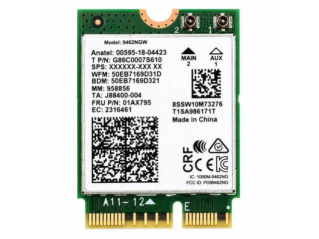Legacy M.2 Wi-Fi Adapter for Intel 9462 Wireless-AC 433Mbps WiFi with Bluetooth 5.1 2.4GHz & 5GHz Network Card Designed for 8-9th Gen Intel...