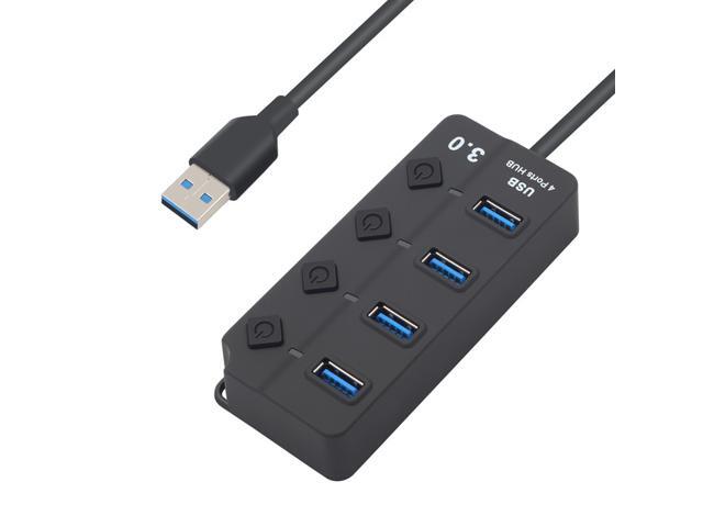 4 / 7 Port USB 3.0 Hub Splitter USB Hub 3.0 with Individual Power Switches LED Indicator EU US Power Adapter 4 ports