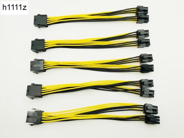 5pcs CPU 8Pin to Graphics Card Dual PCI-E PCIe 6Pin Power Supply Splitter Cable Cord Adapter 20cm Cable for Bitcoin Miner Mining
