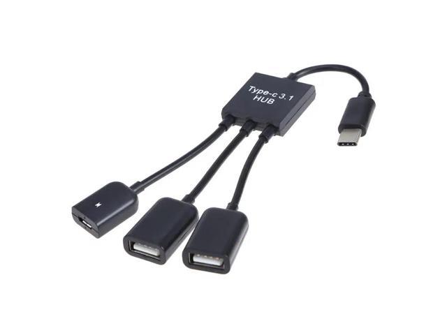 USB 3.1 Type C to Dual 2 Port USB2.0 Hub +Micro USB Extender Cable OTG Hub For Macbook For PC Laptop phone