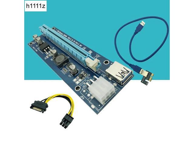 Riser VER006C PCI Express PCIE PCI-E Riser Card 006C 6Pin 1x to 16x Extender USB 3.0 Cable SATA to IDE for Bitcoin Mining Miner