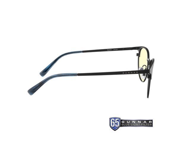 Gunnar Apex, Protective Computer Glasses with Gunnar Focus, Onyx/Navy Frames, Amber Lens, 65% Blue Light and 100% UV Protection, APX-11501
