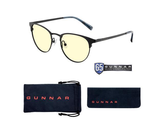 Gunnar Apex, Protective Computer Glasses with Gunnar Focus, Onyx/Navy Frames, Amber Lens, 65% Blue Light and 100% UV Protection, APX-11501