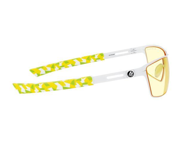 Gunnar ESL Blade Lite, Gaming Glasses with Natural Focus, White Frames, Amber Lens, 65% Blue Light and 100% UV protection, ESL-30106