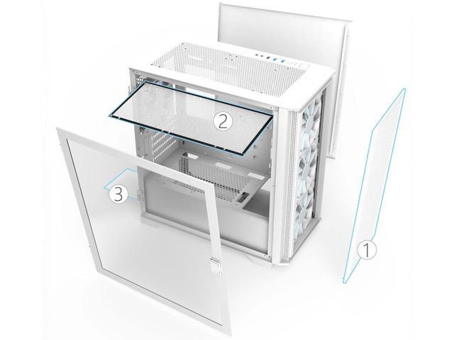 Montech AIR 100 ARGB MICRO-ATX Tower with Four ARGB Fans Pre Installed, Ultra-Minimalist Design, Fine Mesh Front Panel, High Airflow, Unique Side...