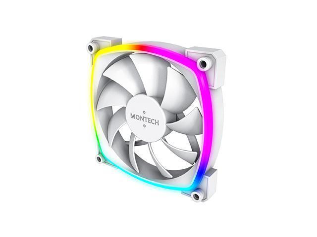 Open Box - Montech AX 120 ARGB Fan 1600PWM, High-End Durability, Silent Performance, and Stunning ARGB Design (120mm, White)