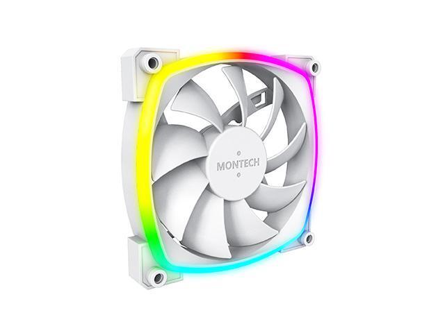 Open Box - Montech AX 120 ARGB Fan 1600PWM, High-End Durability, Silent Performance, and Stunning ARGB Design (120mm, White)