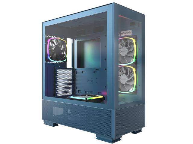 Montech Sky Two, Dual Tempered Glass, 4X PWM ARGB Fans Pre-Installed, ATX Gaming Mid Tower Computer Case, Type C, High Airflow Performance- Morocco.
