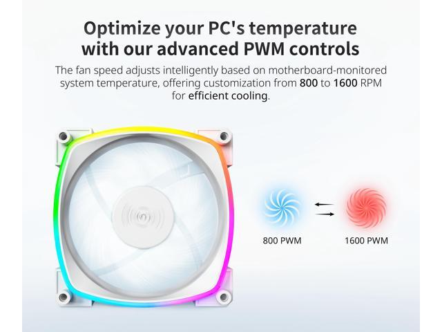MONTECH AX 120MM - PWM Fan - Silent Performance - High Speed 1600PWM - High-End Durability with HDB Bearing - Stunning Outer Ring ARGB Lighting...