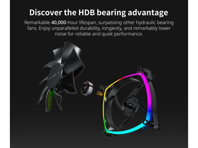 MONTECH AX 120MM - PWM Fan - Silent Performance - High Speed 1600PWM - High-End Durability with HDB Bearing - Stunning Outer Ring ARGB Lighting...