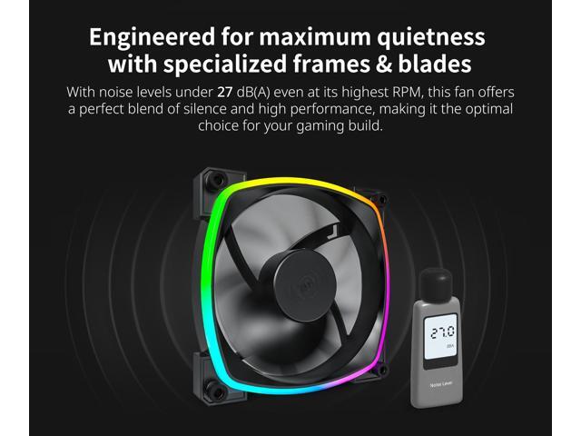 MONTECH AX 120MM - PWM Fan - Silent Performance - High Speed 1600PWM - High-End Durability with HDB Bearing - Stunning Outer Ring ARGB Lighting...