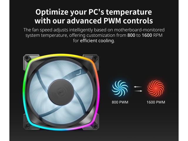 MONTECH AX 120MM - PWM Fan - Silent Performance - High Speed 1600PWM - High-End Durability with HDB Bearing - Stunning Outer Ring ARGB Lighting...