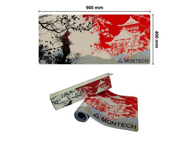 MONTECH Samurai Spirit Theme Gaming Mouse Pad - 35.4' x 15.7' Osaka Castle Design, Water-Resistant Surface, Anti-Slip Stability, Universal Mouse...