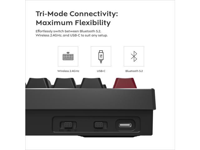 MONTECH MKey PRO 75% TKL Wireless Mechanical Gaming Keyboard, Tri-Mode Bluetooth 5.2/2.4Ghz/USB-C, Hot-Swappable Gateron G Pro 3.0 Pre-lubed...