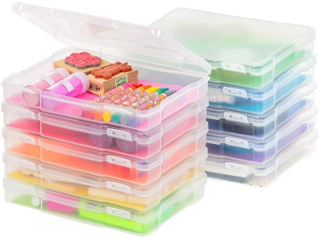 IRIS USA Fits 5' x 7' Photos, Scrapbook Paper Storage Cases, for Organizing Art and Crafting Supplies, Stationery, Small Items, Washi Tape Nail...