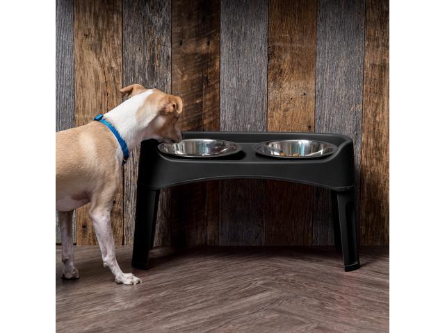 IRIS Large Plastic Elevated Feeder, Black