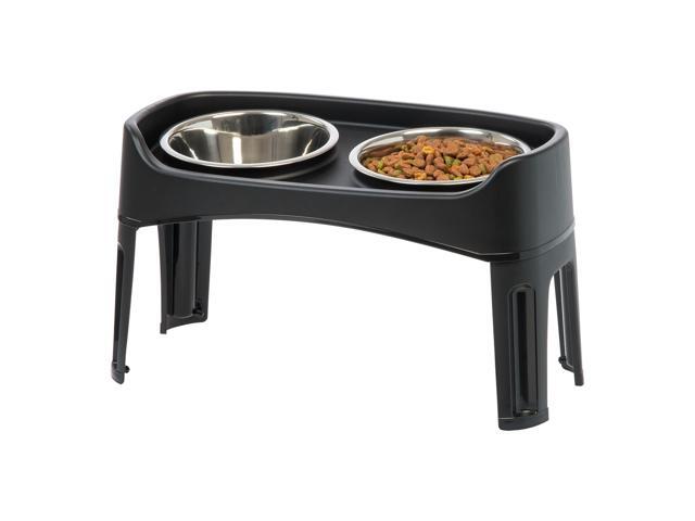 IRIS Large Plastic Elevated Feeder, Black