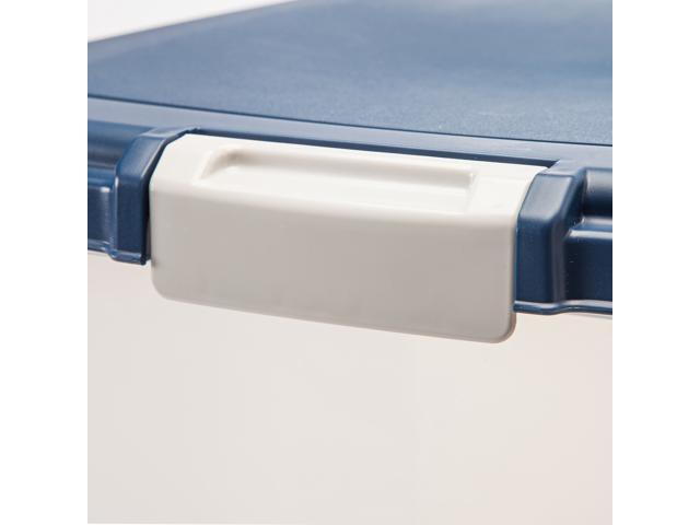 IRIS 47 Quart Airtight Pet Food Container, 1 Pack, Pearl / Navy