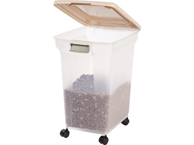 IRIS Premium Airtight Pet Food Storage Container, 67-Quart, Almond