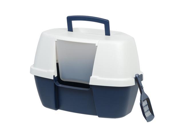 Photos - Power Saw IRIS Large Hooded Corner Litter Box with Scoop, Navy  CLH-14C (AMZ)